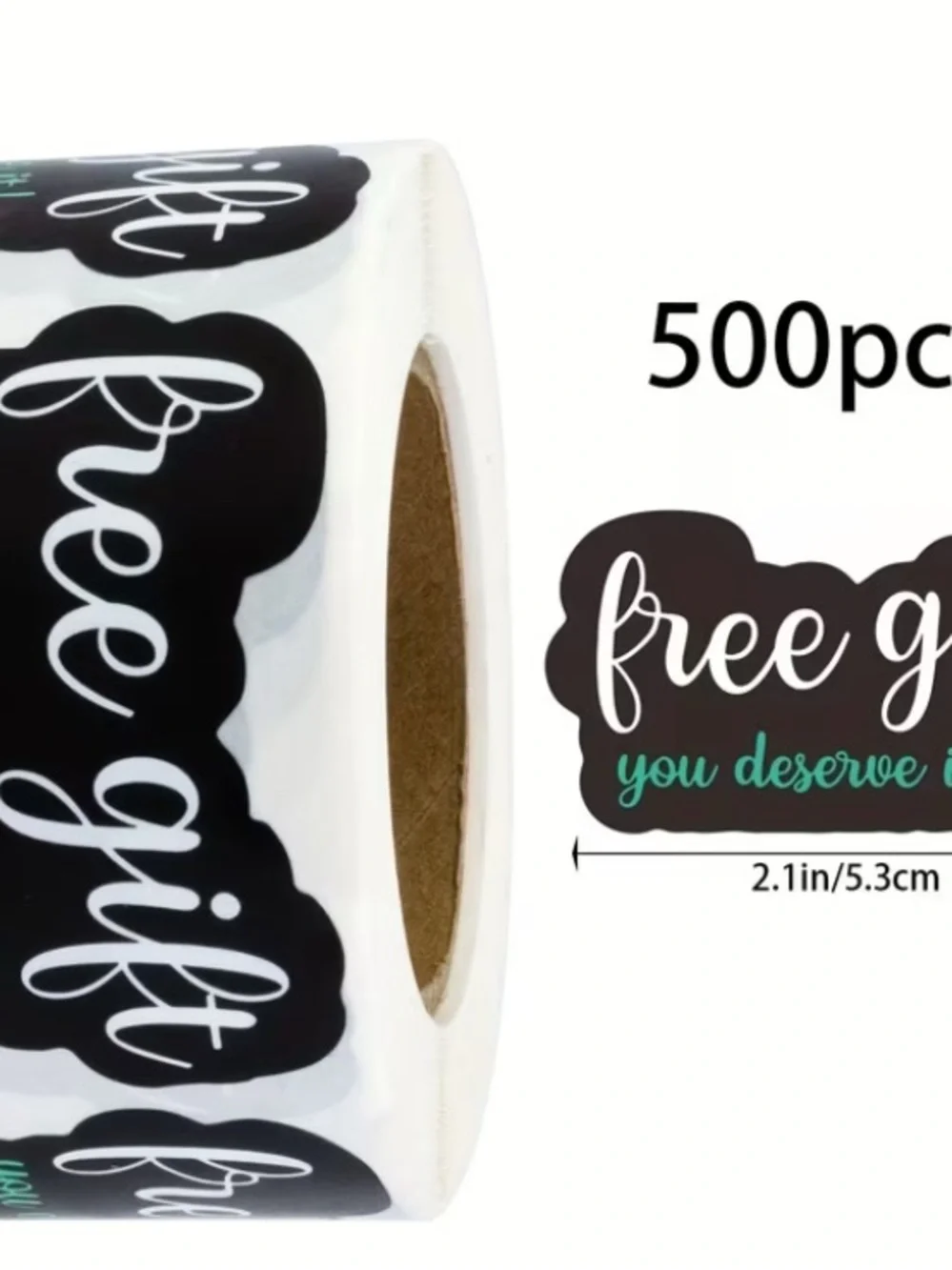 500pc Free Gift You Deserve It Sticker Roll Packaging Labels